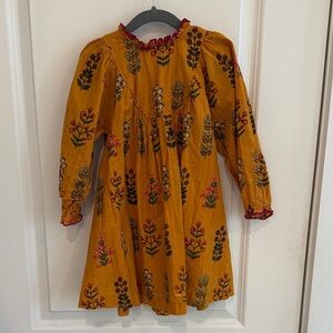 Pink Chicken Boho Floral Dress with Pink Trim